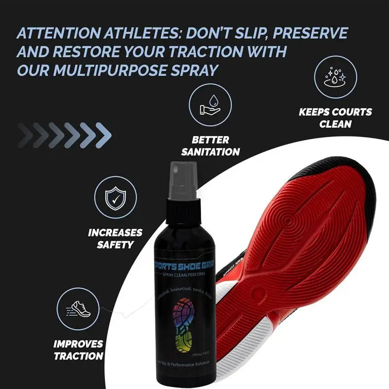 Basketball Shoe Grip Spray 100Ml Basketball Shoe Cleaner Formulated for Grip anti Slip Performance Enhancer Rejuvenates Soles